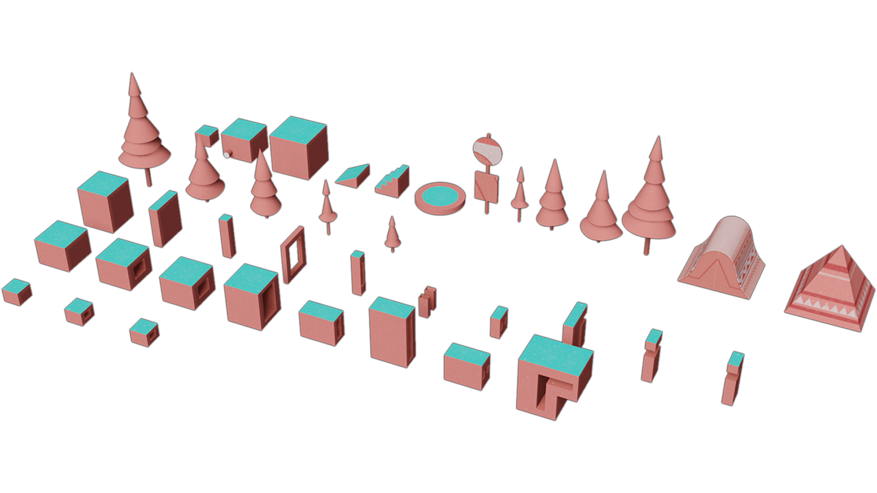 Set of modular 3D assets