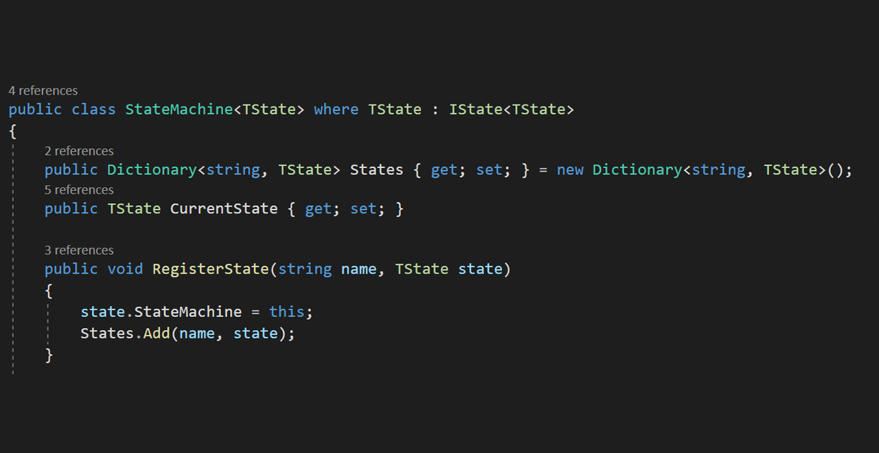 StateMachine accepting only IState-implemented classes