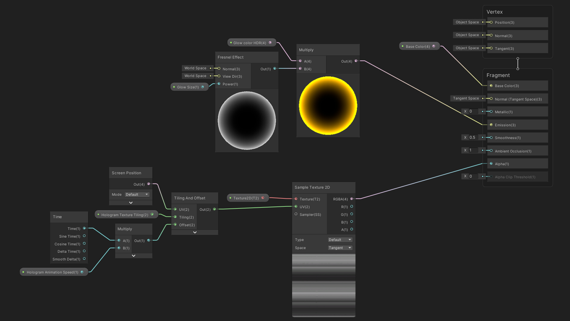 Hologram shader for active pawns